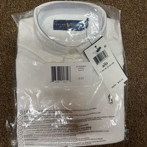Ralph Lauren polo white button down shirt size 3t.